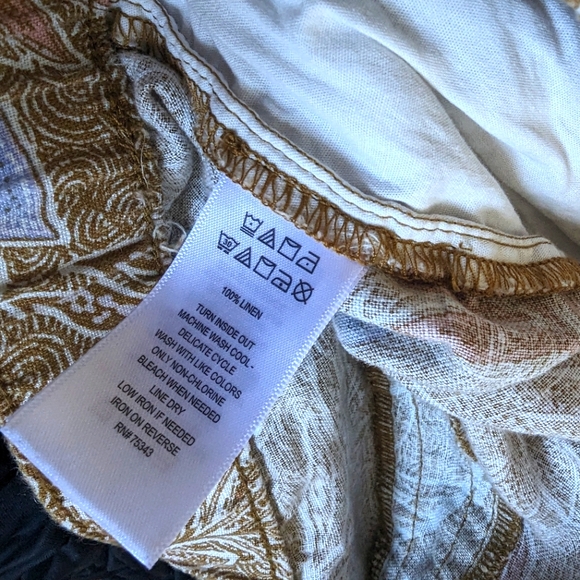 Cynthia Rowley Linen Shorts Women's US XL 💎 Beige & Iolite Blue - Picture 6 of 8